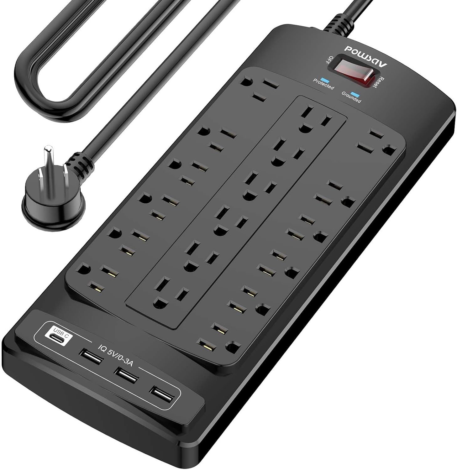 18-Outlet 15-Foot Surge Protector Power Strip
