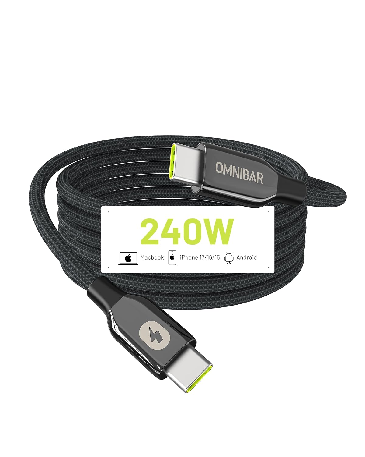 240W 6FT Woven USB-C to USB-C Cable