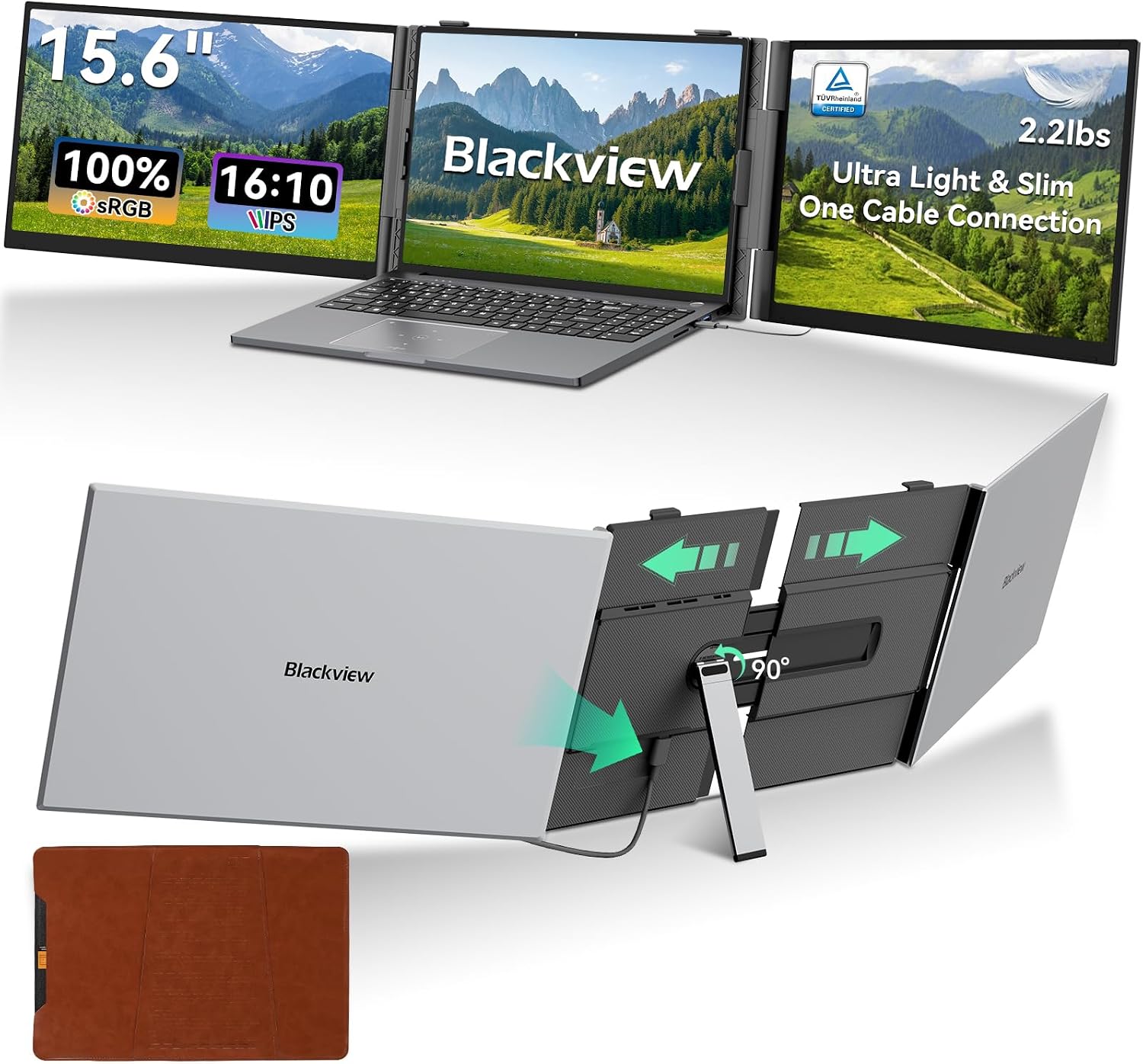 Blackview 15.6-Inch Triple-Screen Laptop Extender