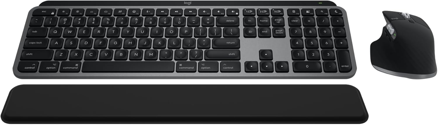 Logitech MX Keys S Combo for Mac Wireless Keyboard and Mouse - Space Grey